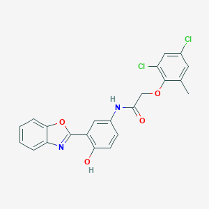molecular formula C22H16Cl2N2O4 B461905 N-[3-(1,3-benzoxazol-2-yl)-4-hydroxyphenyl]-2-(2,4-dichloro-6-methylphenoxy)acetamide CAS No. 385388-15-8