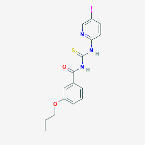 molecular formula C16H16IN3O2S B4619100 N-[(5-iodopyridin-2-yl)carbamothioyl]-3-propoxybenzamide 