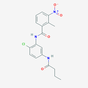 molecular formula C18H18ClN3O4 B4619181 N-[5-(butanoylamino)-2-chlorophenyl]-2-methyl-3-nitrobenzamide 