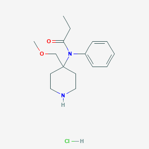molecular formula C16H25ClN2O2 B046192 N-[4-(METHOXYMETHYL)PIPERIDIN-4-YL]-N-PHENYLPROPIONAMIDE HYDROCHLORIDE CAS No. 84196-16-7
