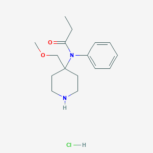 molecular formula C16H25ClN2O2 B046192 N-(4-(Methoxymethyl)piperidin-4-yl)-N-phenylpropionamide hydrochloride CAS No. 84196-16-7
