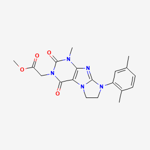 molecular formula C19H21N5O4 B4619210 Methyl 2-[6-(2,5-dimethylphenyl)-4-methyl-1,3-dioxo-7,8-dihydropurino[7,8-a]imidazol-2-yl]acetate 