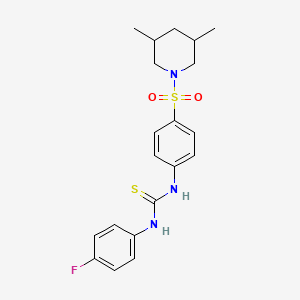 molecular formula C20H24FN3O2S2 B4619232 1-{4-[(3,5-Dimethylpiperidin-1-yl)sulfonyl]phenyl}-3-(4-fluorophenyl)thiourea 
