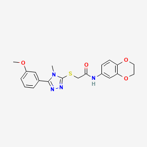 molecular formula C20H20N4O4S B4619235 N-(2,3-dihydro-1,4-benzodioxin-6-yl)-2-{[5-(3-methoxyphenyl)-4-methyl-4H-1,2,4-triazol-3-yl]sulfanyl}acetamide 
