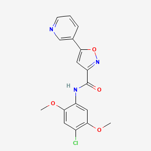 molecular formula C17H14ClN3O4 B4619255 N-(4-chloro-2,5-dimethoxyphenyl)-5-pyridin-3-yl-1,2-oxazole-3-carboxamide 