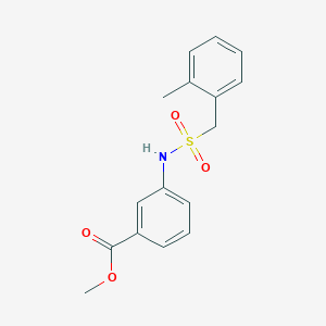 molecular formula C16H17NO4S B4619264 METHYL 3-[(2-METHYLPHENYL)METHANESULFONAMIDO]BENZOATE 