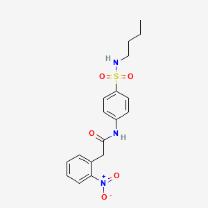 molecular formula C18H21N3O5S B4619389 N-[4-(butylsulfamoyl)phenyl]-2-(2-nitrophenyl)acetamide 
