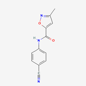 molecular formula C12H9N3O2 B4619505 N-(4-cyanophenyl)-3-methyl-1,2-oxazole-5-carboxamide 
