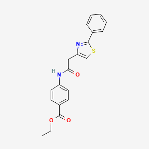 molecular formula C20H18N2O3S B4619614 Ethyl 4-[[2-(2-phenyl-1,3-thiazol-4-yl)acetyl]amino]benzoate 