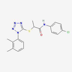 molecular formula C18H18ClN5OS B4619673 N-(4-chlorophenyl)-2-{[1-(2,3-dimethylphenyl)-1H-tetrazol-5-yl]sulfanyl}propanamide 