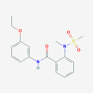 molecular formula C17H20N2O4S B4619676 N-(3-ethoxyphenyl)-2-[methyl(methylsulfonyl)amino]benzamide 