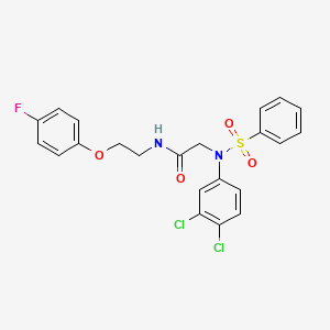 molecular formula C22H19Cl2FN2O4S B4619744 N~2~-(3,4-dichlorophenyl)-N~1~-[2-(4-fluorophenoxy)ethyl]-N~2~-(phenylsulfonyl)glycinamide 