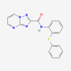 molecular formula C18H13N5OS B4619797 N~2~-[2-(PHENYLSULFANYL)PHENYL][1,2,4]TRIAZOLO[1,5-A]PYRIMIDINE-2-CARBOXAMIDE 