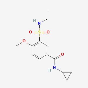 molecular formula C13H18N2O4S B4619921 N-cyclopropyl-3-(ethylsulfamoyl)-4-methoxybenzamide 