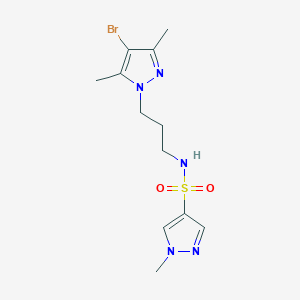 molecular formula C12H18BrN5O2S B4620096 N~4~-[3-(4-BROMO-3,5-DIMETHYL-1H-PYRAZOL-1-YL)PROPYL]-1-METHYL-1H-PYRAZOLE-4-SULFONAMIDE 