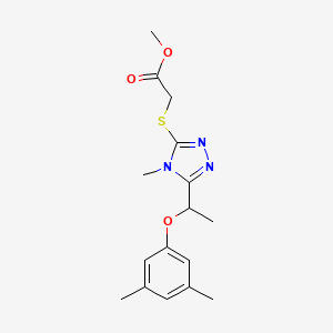 molecular formula C16H21N3O3S B4620127 methyl ({5-[1-(3,5-dimethylphenoxy)ethyl]-4-methyl-4H-1,2,4-triazol-3-yl}sulfanyl)acetate 