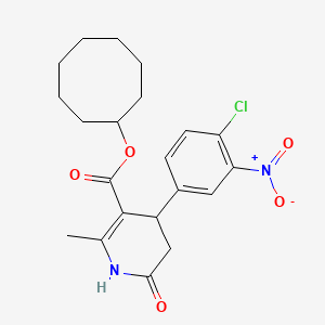 molecular formula C21H25ClN2O5 B4620144 Cyclooctyl 4-(4-chloro-3-nitrophenyl)-2-methyl-6-oxo-1,4,5,6-tetrahydropyridine-3-carboxylate 