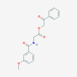 molecular formula C18H17NO5 B4620249 Phenacyl 2-[(3-methoxybenzoyl)amino]acetate 