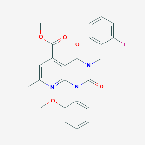 molecular formula C24H20FN3O5 B4620362 METHYL 3-[(2-FLUOROPHENYL)METHYL]-1-(2-METHOXYPHENYL)-7-METHYL-2,4-DIOXO-1H,2H,3H,4H-PYRIDO[2,3-D]PYRIMIDINE-5-CARBOXYLATE 