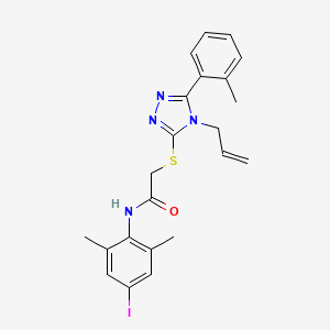 molecular formula C22H23IN4OS B4620403 N-(4-iodo-2,6-dimethylphenyl)-2-{[5-(2-methylphenyl)-4-(prop-2-en-1-yl)-4H-1,2,4-triazol-3-yl]sulfanyl}acetamide 
