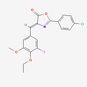 molecular formula C19H15ClINO4 B4620479 2-(4-chlorophenyl)-4-(4-ethoxy-3-iodo-5-methoxybenzylidene)-1,3-oxazol-5(4H)-one 