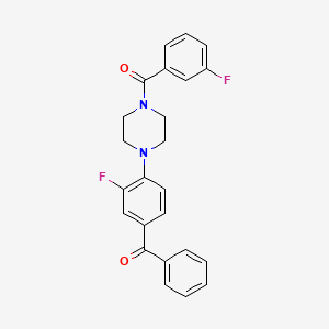 molecular formula C24H20F2N2O2 B4620491 [3-fluoro-4-[4-(3-fluorobenzoyl)piperazin-1-yl]phenyl]-phenylmethanone 