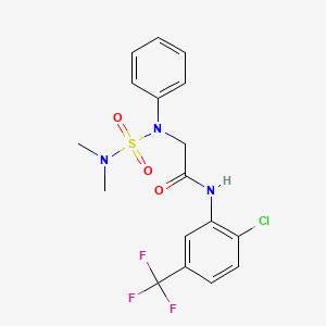 molecular formula C17H17ClF3N3O3S B4620520 N-[2-CHLORO-5-(TRIFLUOROMETHYL)PHENYL]-2-[(DIMETHYLSULFAMOYL)(PHENYL)AMINO]ACETAMIDE 