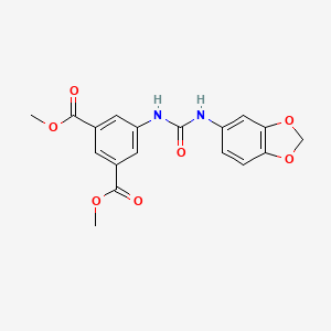 molecular formula C18H16N2O7 B4620534 Dimethyl 5-(1,3-benzodioxol-5-ylcarbamoylamino)benzene-1,3-dicarboxylate 