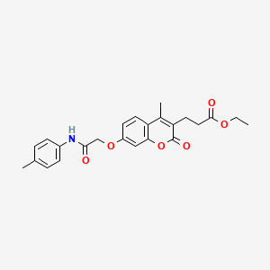 molecular formula C24H25NO6 B4620784 ETHYL 3-(4-METHYL-7-{[(4-METHYLPHENYL)CARBAMOYL]METHOXY}-2-OXO-2H-CHROMEN-3-YL)PROPANOATE 