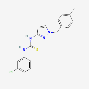 molecular formula C19H19ClN4S B4620844 N-(3-chloro-4-methylphenyl)-N'-[1-(4-methylbenzyl)-1H-pyrazol-3-yl]thiourea 