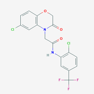 molecular formula C17H11Cl2F3N2O3 B4620908 2-(6-chloro-3-oxo-2,3-dihydro-4H-1,4-benzoxazin-4-yl)-N-[2-chloro-5-(trifluoromethyl)phenyl]acetamide 