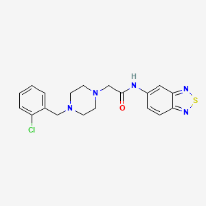 molecular formula C19H20ClN5OS B4620928 N-(2,1,3-BENZOTHIADIAZOL-5-YL)-2-[4-(2-CHLOROBENZYL)-1-PIPERAZINYL]ACETAMIDE 