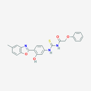 molecular formula C23H19N3O4S B462095 N-[3-hydroxy-4-(5-methyl-1,3-benzoxazol-2-yl)phenyl]-N'-(phenoxyacetyl)thiourea 