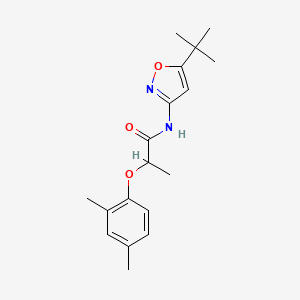 molecular formula C18H24N2O3 B4620985 N-(5-tert-butyl-1,2-oxazol-3-yl)-2-(2,4-dimethylphenoxy)propanamide 