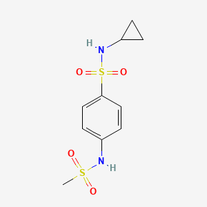 molecular formula C10H14N2O4S2 B4621061 N-cyclopropyl-4-[(methylsulfonyl)amino]benzenesulfonamide 