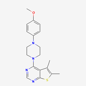 molecular formula C19H22N4OS B4621133 4-[4-(4-Methoxyphenyl)piperazin-1-yl]-5,6-dimethylthieno[2,3-d]pyrimidine 