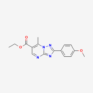 molecular formula C16H16N4O3 B4621149 ethyl 2-(4-methoxyphenyl)-7-methyl[1,2,4]triazolo[1,5-a]pyrimidine-6-carboxylate 