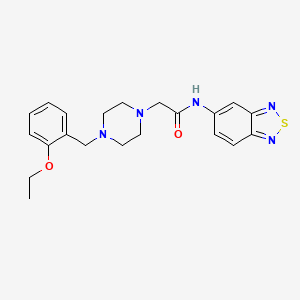 molecular formula C21H25N5O2S B4621460 N-(2,1,3-BENZOTHIADIAZOL-5-YL)-2-[4-(2-ETHOXYBENZYL)-1-PIPERAZINYL]ACETAMIDE 