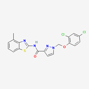 molecular formula C19H14Cl2N4O2S B4621640 1-[(2,4-DICHLOROPHENOXY)METHYL]-N~3~-(4-METHYL-1,3-BENZOTHIAZOL-2-YL)-1H-PYRAZOLE-3-CARBOXAMIDE 