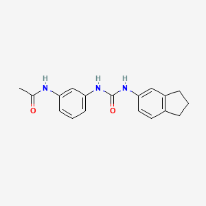 molecular formula C18H19N3O2 B4621740 N-{3-[(2,3-dihydro-1H-inden-5-ylcarbamoyl)amino]phenyl}acetamide 