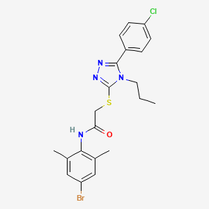 molecular formula C21H22BrClN4OS B4621752 N-(4-bromo-2,6-dimethylphenyl)-2-[[5-(4-chlorophenyl)-4-propyl-1,2,4-triazol-3-yl]sulfanyl]acetamide 