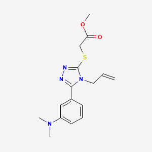 molecular formula C16H20N4O2S B4621782 METHYL 2-({4-ALLYL-5-[3-(DIMETHYLAMINO)PHENYL]-4H-1,2,4-TRIAZOL-3-YL}SULFANYL)ACETATE 