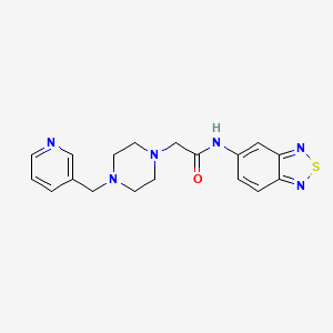 molecular formula C18H20N6OS B4621817 N-(2,1,3-BENZOTHIADIAZOL-5-YL)-2-[4-(3-PYRIDINYLMETHYL)-1-PIPERAZINYL]ACETAMIDE 