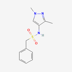 molecular formula C12H15N3O2S B4621867 N-(1,3-DIMETHYL-1H-PYRAZOL-4-YL)(PHENYL)METHANESULFONAMIDE 