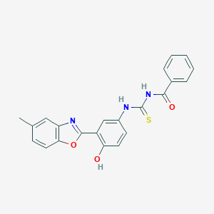 molecular formula C22H17N3O3S B462187 N-benzoyl-N'-[4-hydroxy-3-(5-methyl-1,3-benzoxazol-2-yl)phenyl]thiourea CAS No. 6391-73-7