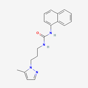 molecular formula C18H20N4O B4621943 N-[3-(5-METHYL-1H-PYRAZOL-1-YL)PROPYL]-N'-(1-NAPHTHYL)UREA 