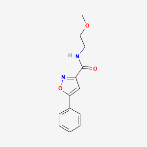 molecular formula C13H14N2O3 B4622209 N-(2-methoxyethyl)-5-phenyl-1,2-oxazole-3-carboxamide 
