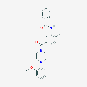 molecular formula C26H27N3O3 B4622245 N-(5-{[4-(2-methoxyphenyl)piperazin-1-yl]carbonyl}-2-methylphenyl)benzamide 