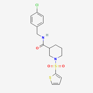 molecular formula C17H19ClN2O3S2 B4622390 N-[(4-CHLOROPHENYL)METHYL]-1-(THIOPHENE-2-SULFONYL)PIPERIDINE-3-CARBOXAMIDE 