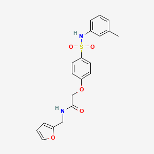 molecular formula C20H20N2O5S B4622587 N-(furan-2-ylmethyl)-2-[4-[(3-methylphenyl)sulfamoyl]phenoxy]acetamide 